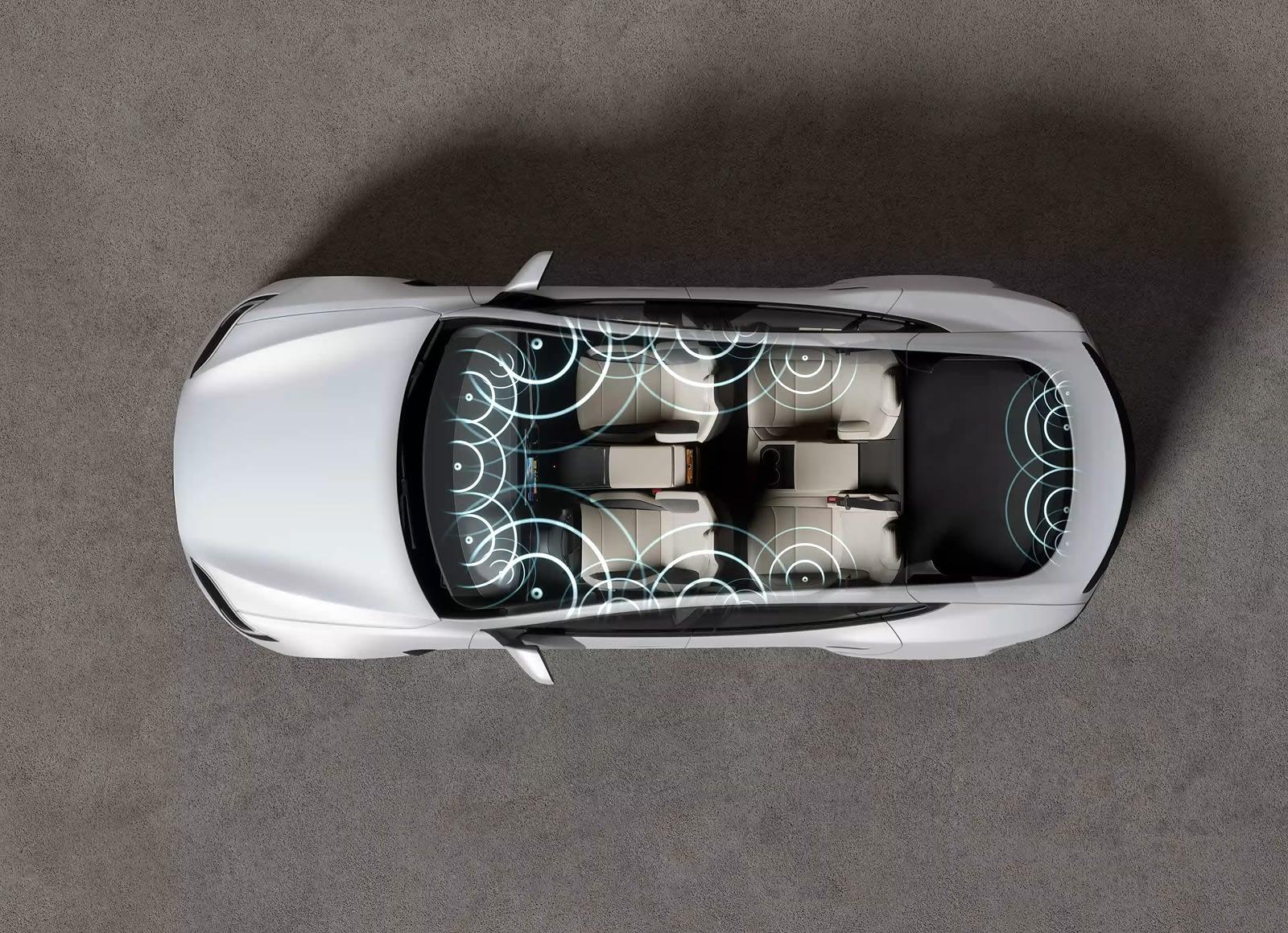 Tesla Model S audio system — 22 speakers with active noise cancellation