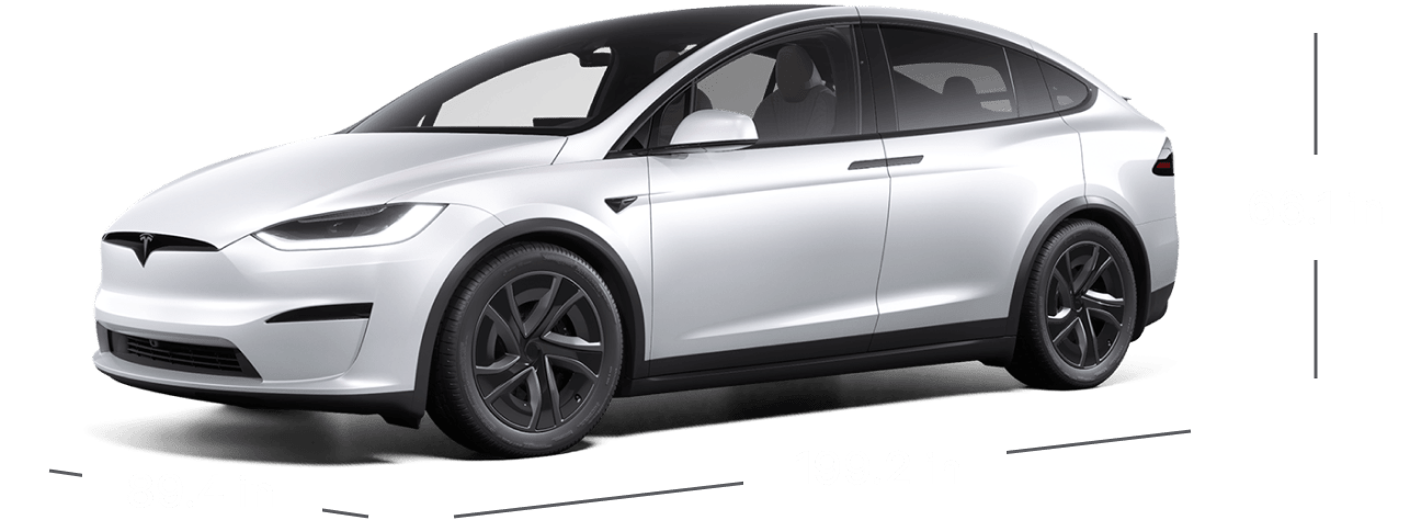 Tesla Model X side profile — full-size electric SUV proportions