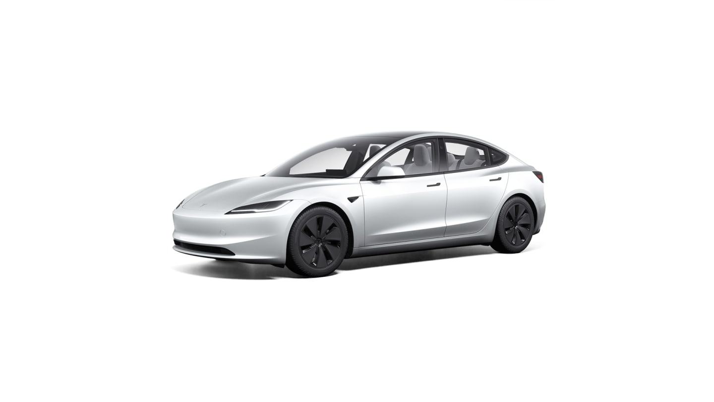 2024 Model 3 Rear-Wheel Drive WHITE — front34