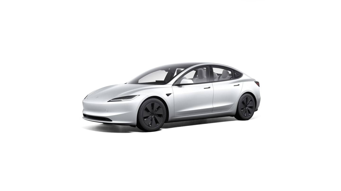 2024 Model 3 Rear-Wheel Drive WHITE — front34