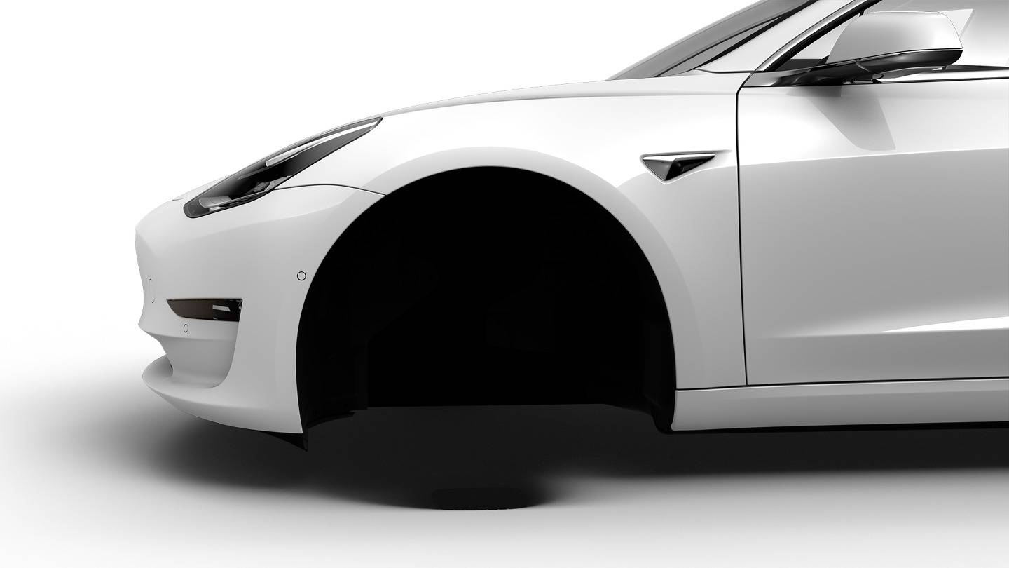 2024 Model 3 Rear-Wheel Drive WHITE — stud wheel