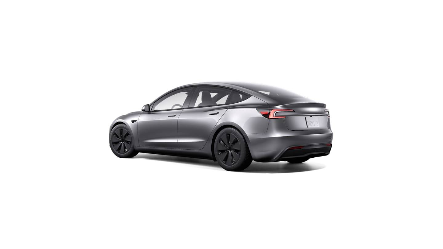 2025 Model 3 Long Range Rear-Wheel Drive SILVER — stud rear