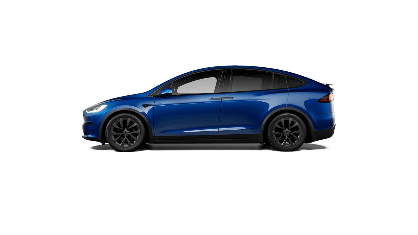 2021 Model X Long Range Plus BLUE — side